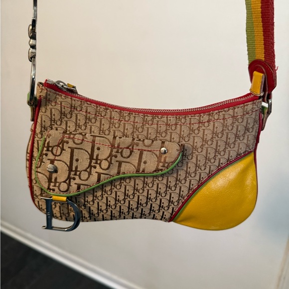 Dior Monogram Saddle Bag with Yellow Accents - Picture 1 of 11